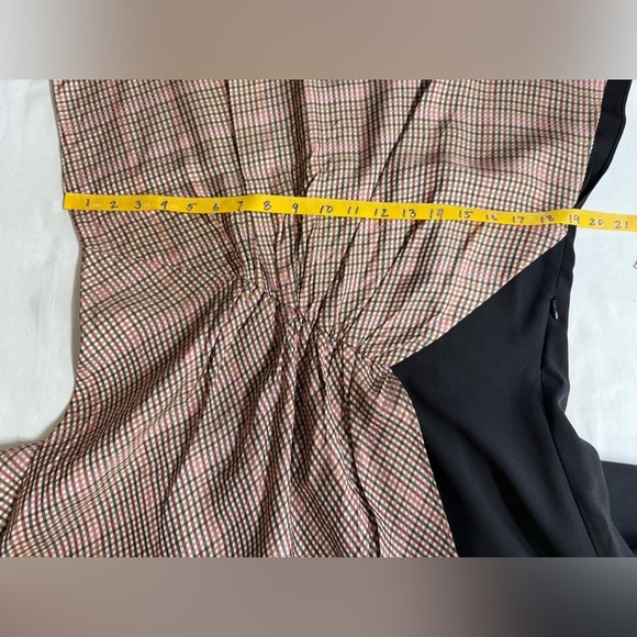 ZARA Tan and Black Asymmetrical Fitted Dress size L - Picture 14 of 16